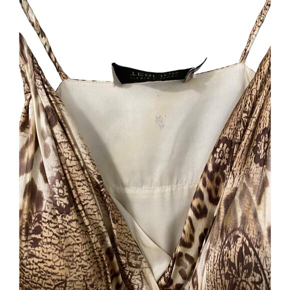 Teri Jon by Rickie Freeman 100% Silk Animal Print Babydoll Dress US4 Vintage Y2K - Picture 6 of 12